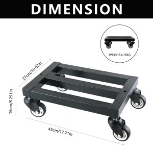 FMhotu 4-Wheel Furniture Dolly for Fridge, Luggage and Large Items, 18x12x6 inch, 360-Degree Adjustment, Sturdy Black Cart-Move Heavy Furniture and Items with Ease