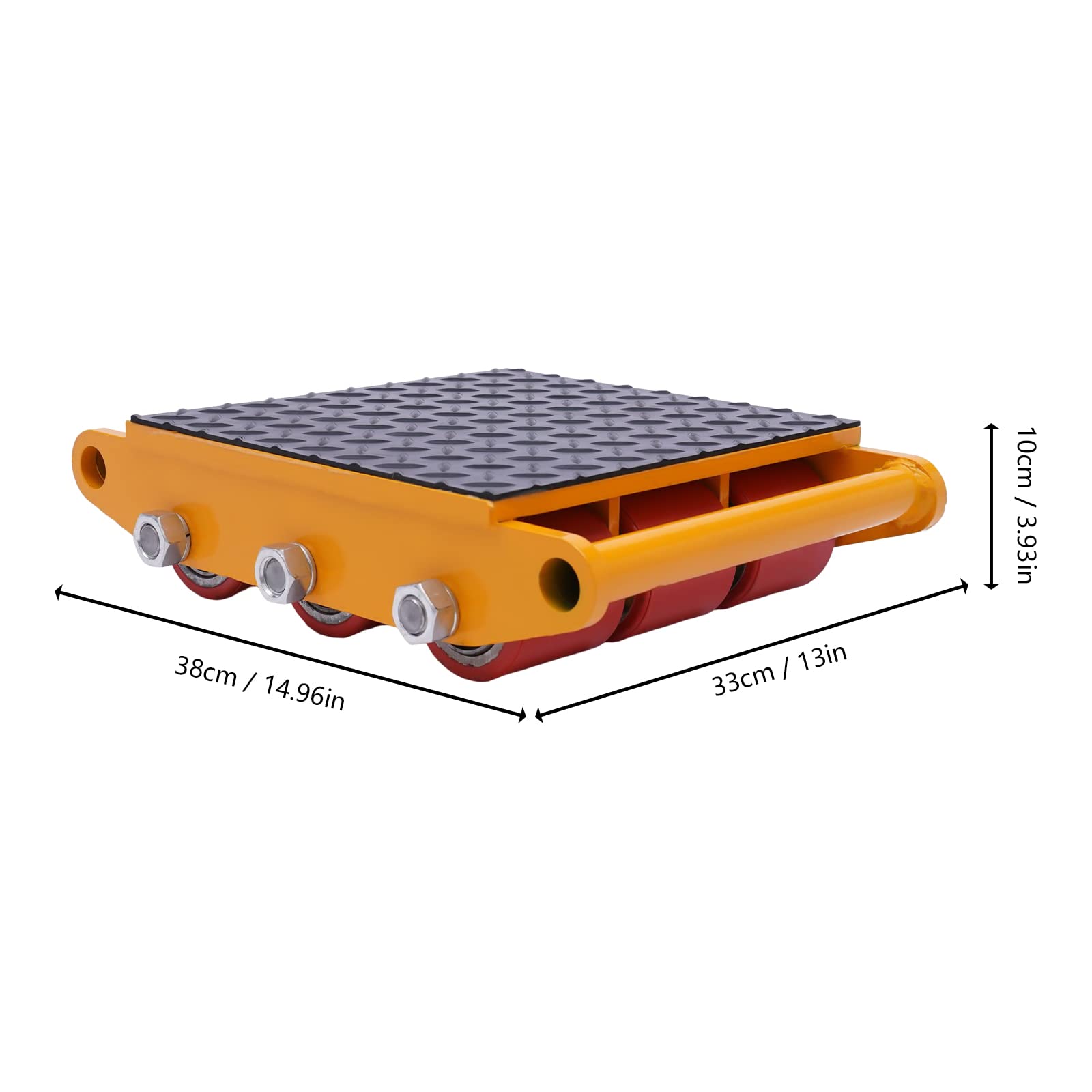 Industrial Machinery Mover Machine Dolly Skate - 4Pcs Heavy Duty Machinery Skates Cargo Mover 9 Rollers 15Ton/33000lbs Machinery Moving Skate with 360° Rotate Cap for Industrial Moving Equipment