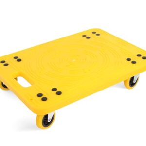 MaxWorks 50840 High Visibility Yellow 300-lb Capacity Movers Dolly with 4 Swivel Casters, 19-1/2" x 14-1/2" Platform