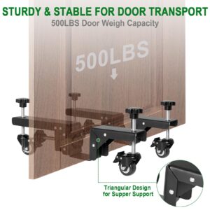 HomiShare Door Installation Kit, Heavy Duty Door Board Dolly for 1-3/8" and 1-3/4" Pre-Hung, Slab, and Front Doors, Black Powder Coated Installation Tool Kit for Commercial & Residential Use