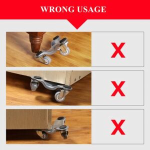 6" Steel Tri-Dolly 4 pcs, 200 lbs Load Capacity, Great for Moving Furniture & Appliances, Durable and Easy to Use，Furniture Moving Dolly with 1 x Furniture Lifter