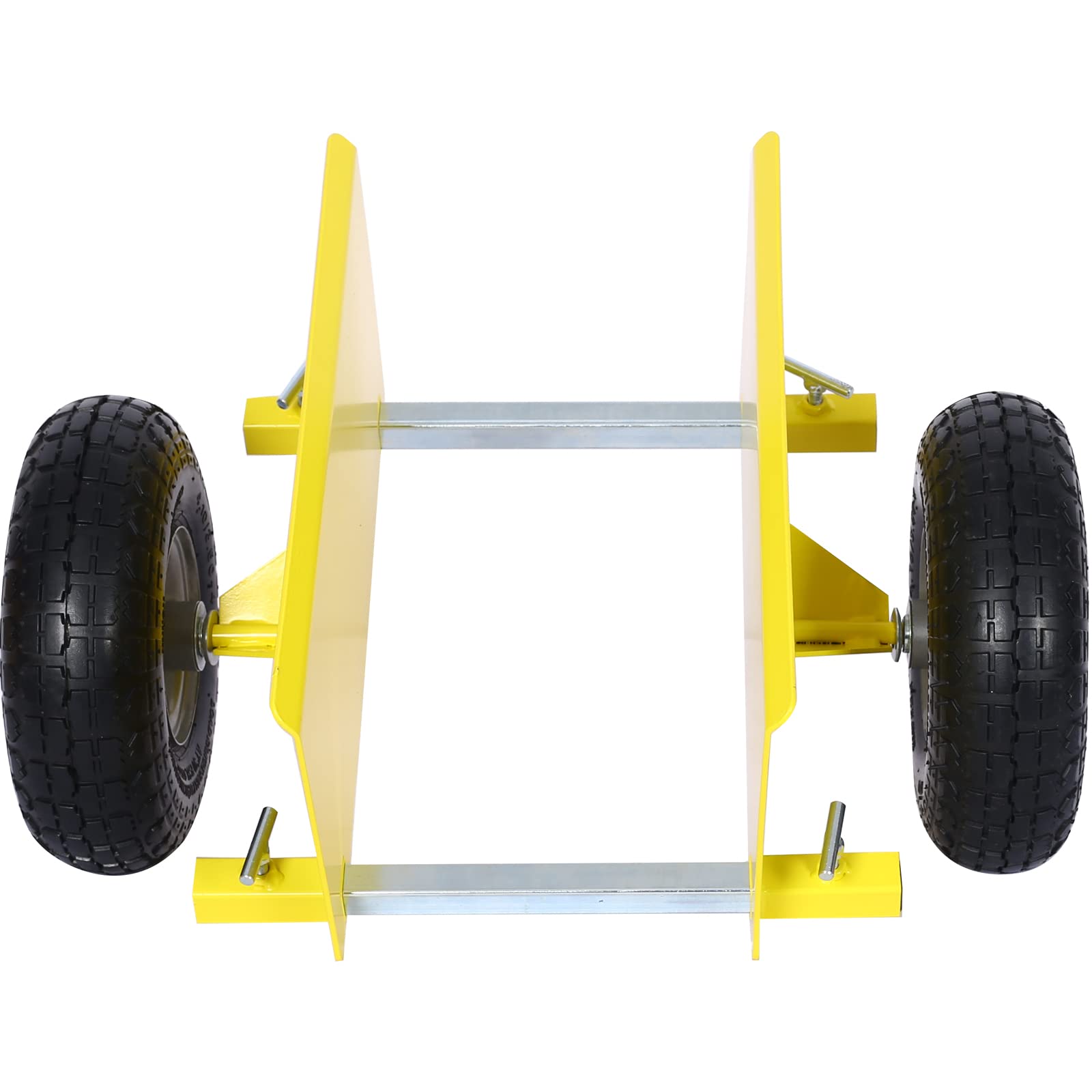 nifoti All-Terrain Panel Dolly,Adjustable Spacing Door Trolley,Two 10" Pneumatic Wheels,All Terrain Moving Cart Panel Dolly for Use with Maximum 7.9" Thick Plate Slab Material Handling (Yellow)