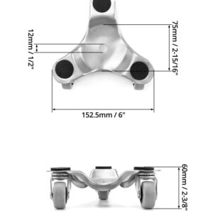 QWORK 8 pcs 6" Steel Tri-Dolly, 400 lbs Load Capacity, Great for Moving Furniture & Appliances, Durable and Easy to Use