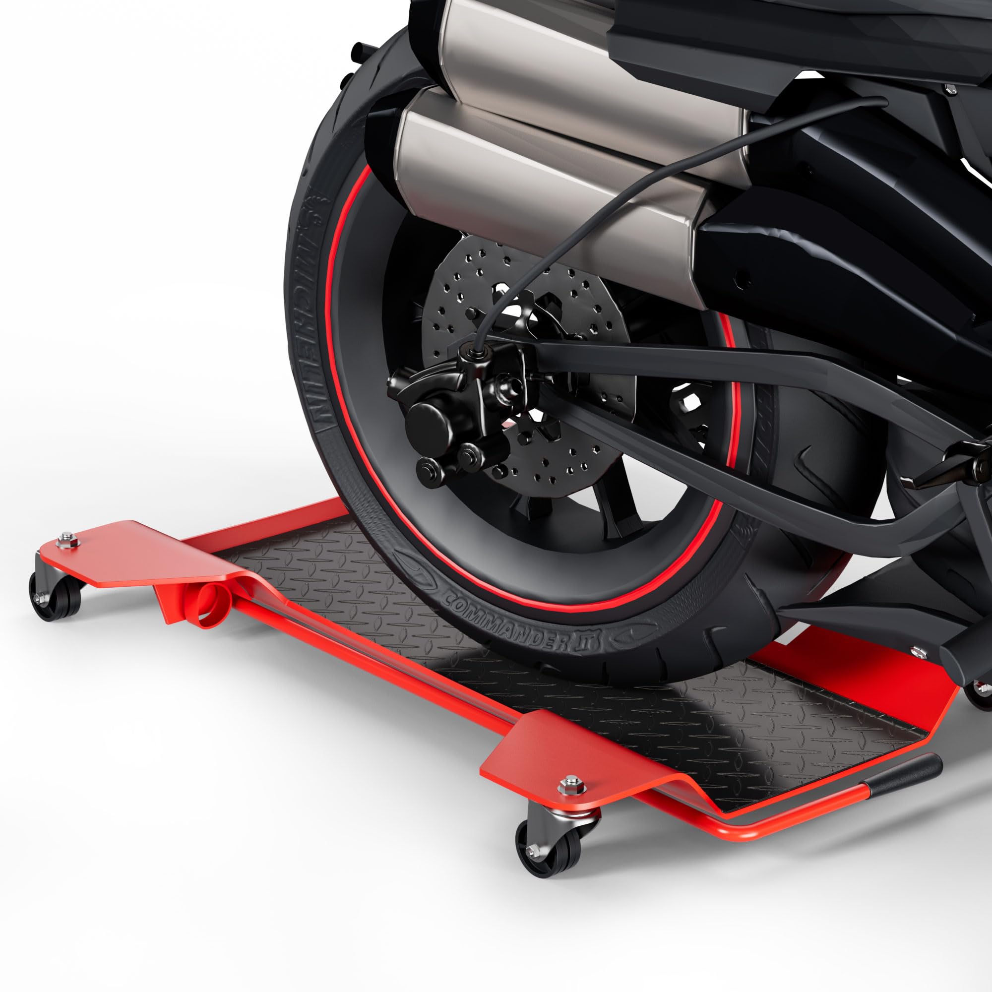 Premium Motorcycle Center Stand Mover Dolly | 360° Casters | Easy Bike Movement | Ideal for Garage, Workshop, and Display | Rust-Resistant Steel | Fits Yamaha FZ1, FZR, FJR, and More