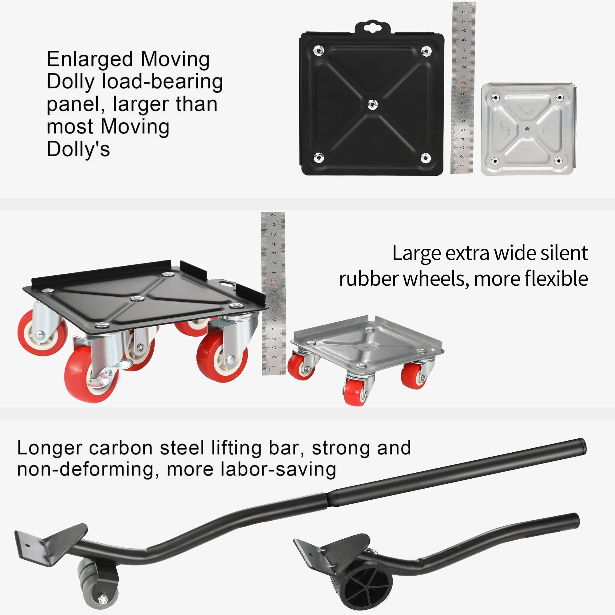 Torixqi Heavy Duty Furniture Dolly - Furniture Movers with 5 360° Swivel Wheels, Furniture Lift Mover Tool Set, Suitable for Moving Appliances, Pianos, Equipment, Maximum Load: 3800 lbs