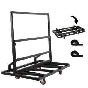eastrexon folding drywall cart, drywall dolly with pu swivel casters, 44.5" x 22" x 37" plywood cart with 2200 lbs load capacity, portable panel truck cart for handling plywood, plasterboard, glass