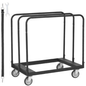 vevor drywall cart, 1500 lbs panel dolly cart with 36.02" x 24.02" deck and 5" swivel wheels, heavy-duty drywall sheet cart, handling wall panel, sheetrock, lumber, for garage, home, warehouse black