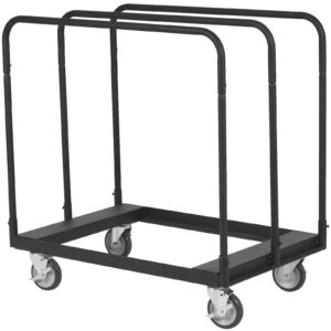 VEVOR Drywall Cart, 1500 LBS Panel Dolly Cart with 36.02" x 24.02" Deck and 5" Swivel Wheels, Heavy-Duty Drywall Sheet Cart, Handling Wall Panel, Sheetrock, Lumber, for Garage, Home, Warehouse Black