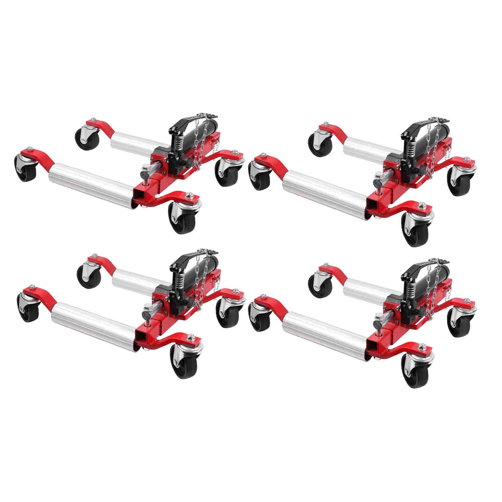 4 Pack Hydraulic Car Wheel Dolly Jack 1500LBS Heavy Duty Rollers with Foot Pedal for Tire Auto Repair Moving