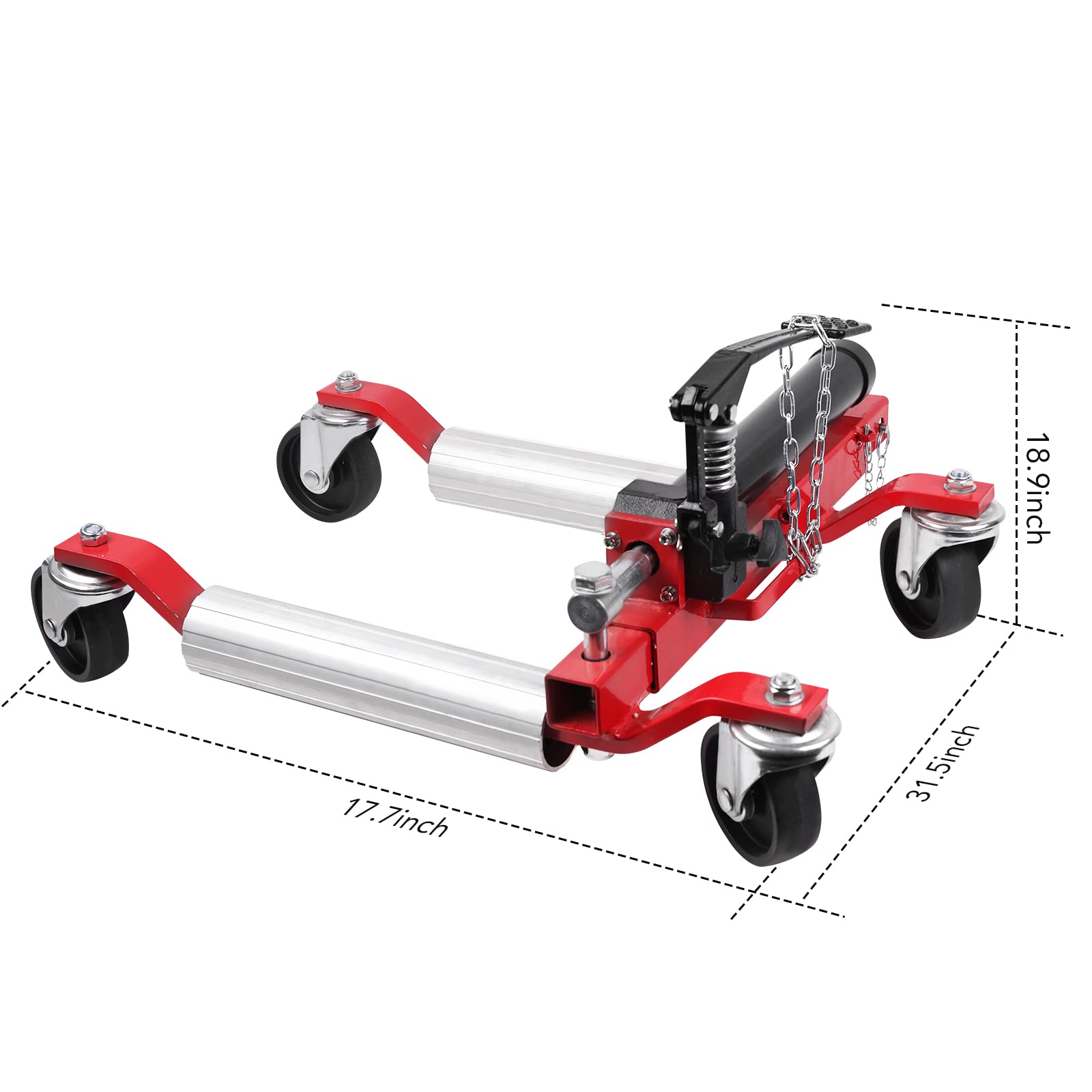 4 Pack Hydraulic Car Wheel Dolly Jack 1500LBS Heavy Duty Rollers with Foot Pedal for Tire Auto Repair Moving