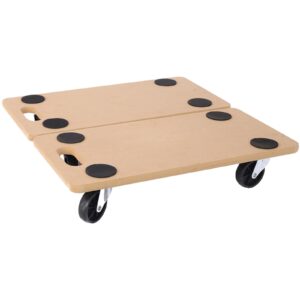 Tandagy Dolly Cart Set of 2 Multipurpose Furniture Mover Heavy Duty Wood Rolling Mover with Wheels Moving Carrier with 22.8" x11.2" Platform Holds 2 * 500 Lbs for Appliances and Boxes (2)