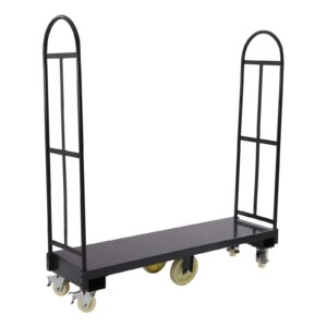 heavy duty narrow aisle u-boat platform truck dolly,64.6x 15.7 inch u-boat steel cart 2000lbs capacity u-boat cart steel with 6 casters,removable handles