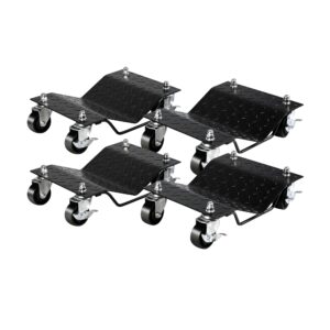 pullafun wheel dolly,6000 lbs car dolly,heavy-duty car tire dolly cart moving cars,moving dolly car tire stake set of 4 pcs for cars, trucks, trailers, motorcycles, and boats (black)