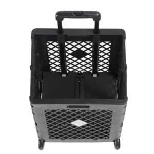 Foldable Portable Shopping Cart with Wheels -Rolling Utility Cart/Folding Dolly - 55/80Lbs Capacity-Large