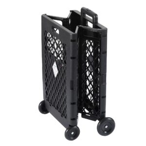 Foldable Portable Shopping Cart with Wheels -Rolling Utility Cart/Folding Dolly - 55/80Lbs Capacity-Large