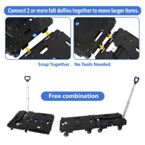 LEADALLWAY Folding Hand Truck Dolly Cart,Collapsible Luggage Cart,Multiple Carts Assembly Feasible 300LBS