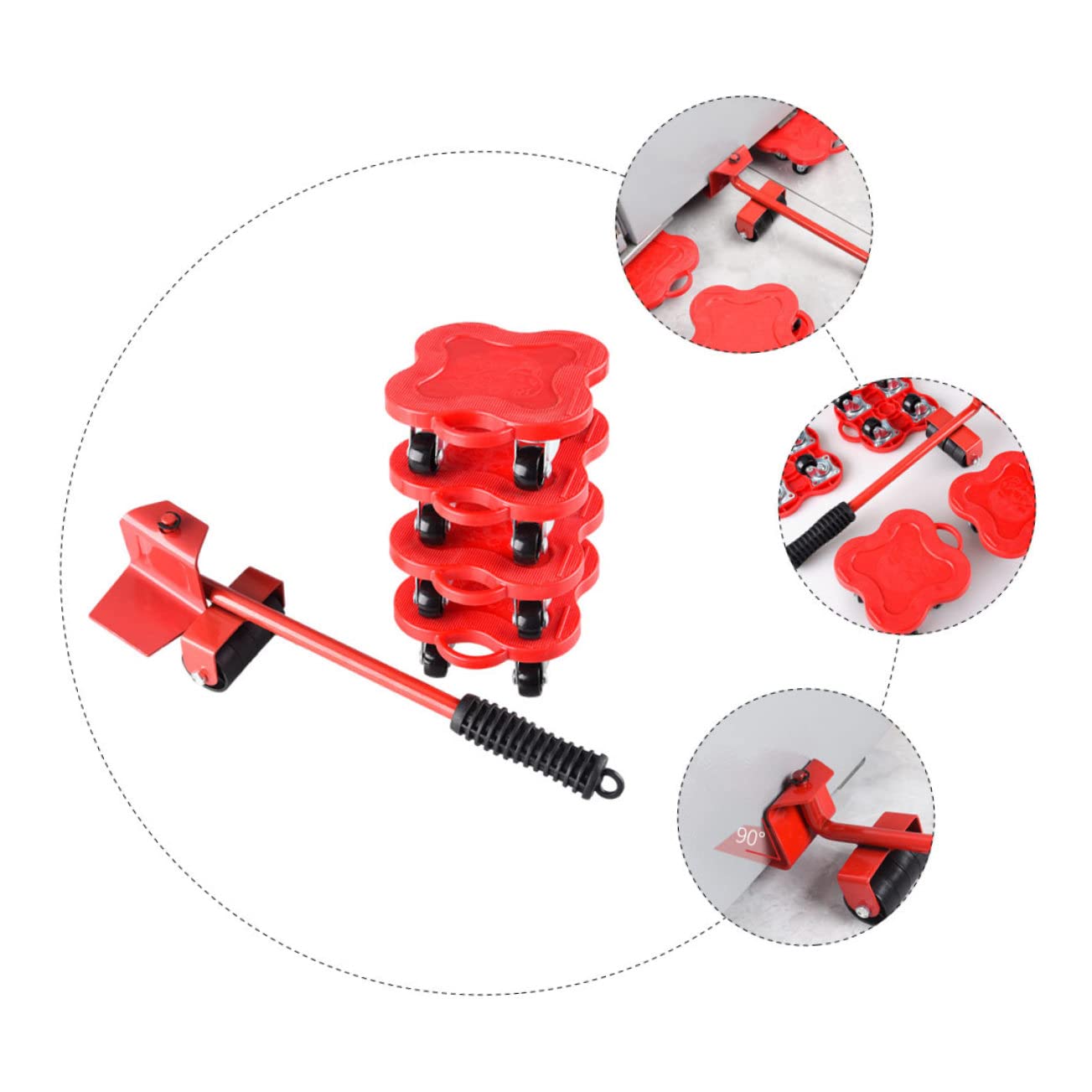 1 Set Moving Tools Bed Moving Shifter Moving Pulley Office Furniture Moving Tool Heavy Furniture Moving Tool Furniture Carrier Furniture Moving Device Pry Bar Moving Pad Slider