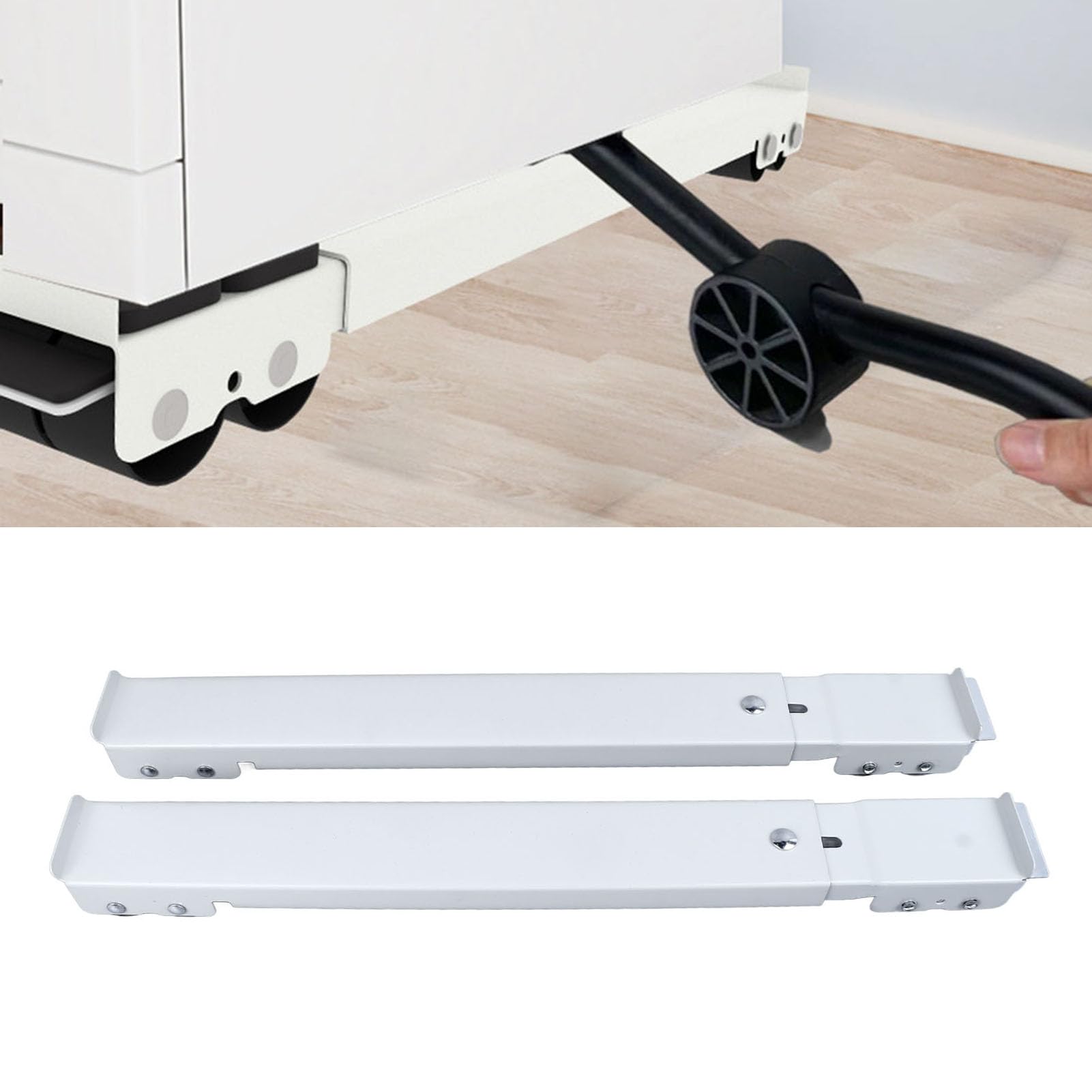 Haofy Sturdy Stable Furniture Appliances Rollers Extendable Mobile Washing Machine Base for Dryers Dishwashers White Stand Dolly with 24 Rollers