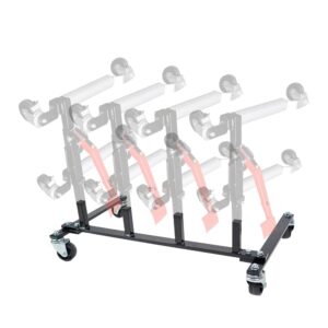 Yeeoy Car Dolly Rack, Hydraulic Trolley Jack Stand Organizer, Jack Stands Holder Storage Rack, 4-Dolly Capacity Black