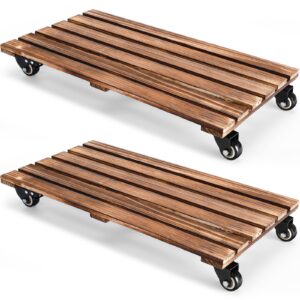 seeloowy 2 pack 22'' x 11.5'' furniture moving dolly with 4 wheels heavy duty wood rolling movers dolly furniture movers moving cart furniture rollers for piano couch fridge heavy items, hold 880 lbs