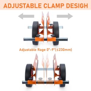 AIWFL Panel Dolly Heavy Duty Door Dolly Cart 1100LBS Capacity Granite Slab Dolly Adjustable Drywall Mover with 10" Solid Wheels Panel Cart for Drywall Sheet Material Handling All Terrain Moving Cart