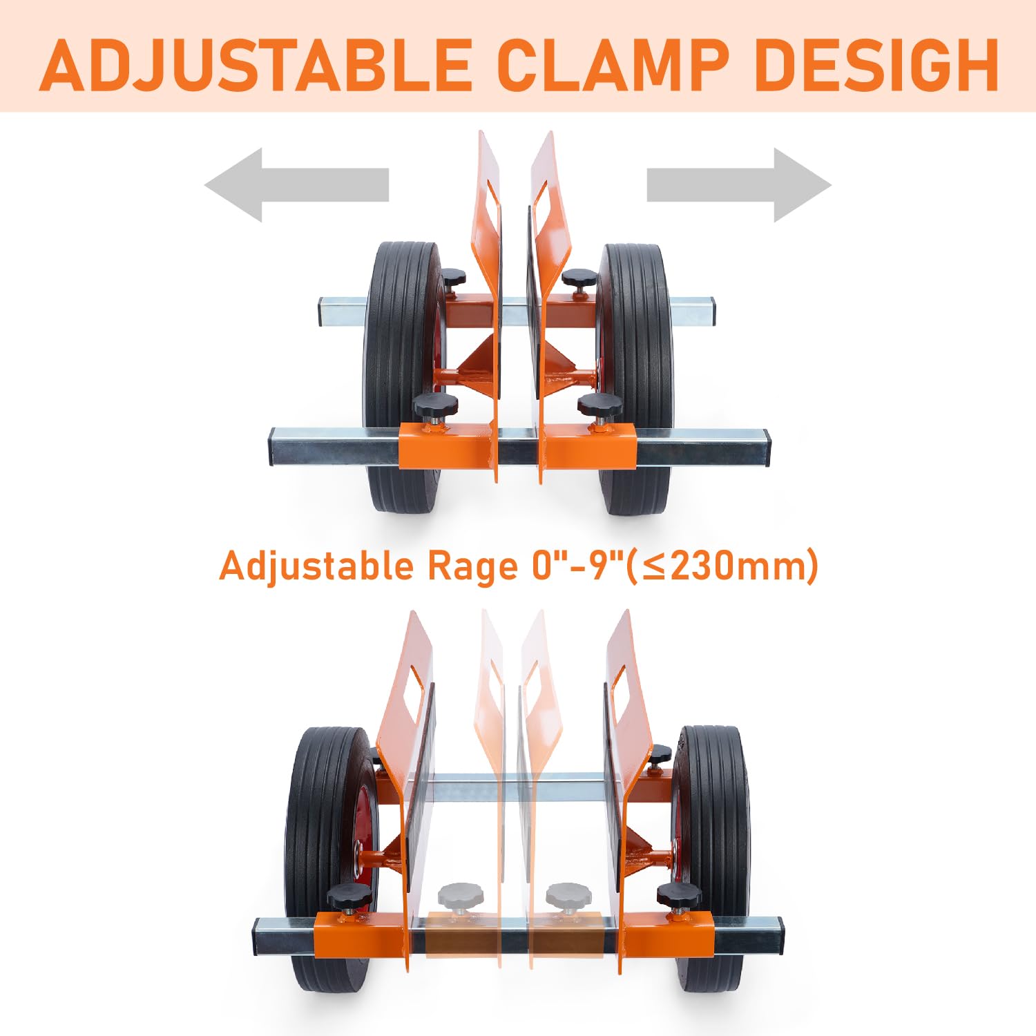 AIWFL Panel Dolly Heavy Duty Door Dolly Cart 1100LBS Capacity Granite Slab Dolly Adjustable Drywall Mover with 10" Solid Wheels Panel Cart for Drywall Sheet Material Handling All Terrain Moving Cart