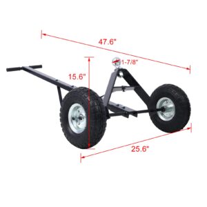 Trailer Dollies, Adjustable Trailer Dolly Steel Trailer Mover Boat Trailer Dolly with 1-7/8 Inch Balls 44" Extra-Long Handle 600 Lbs Capacity with Pneumatic Tires & Mounting for Moving RV Trailer