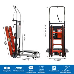 RXFSP Electric Stair Climbing Dolly, 400W Powered Electric Stair Climber Hand Truck Dolly Cart for Moving, 441lb Capacity Heavy Duty Stair Crawler Dolly