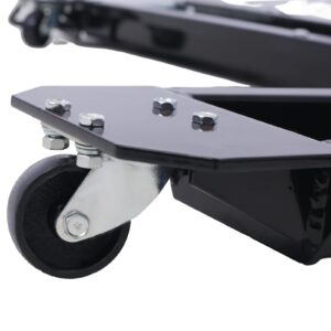 VISRACK Motorcycle Dolly 1250 lbs. Widow Cruiser-Dolly Steel Motorcycle Dolly Motorcycle Storage System Equipped with 6 Swivel Caster Wheels Black