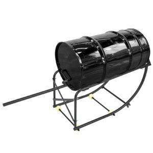 KUAFU Drum Cradle 600lbs Movable 55 Gallon Drums Cradle Drum Stand Black Powder Coated Steel