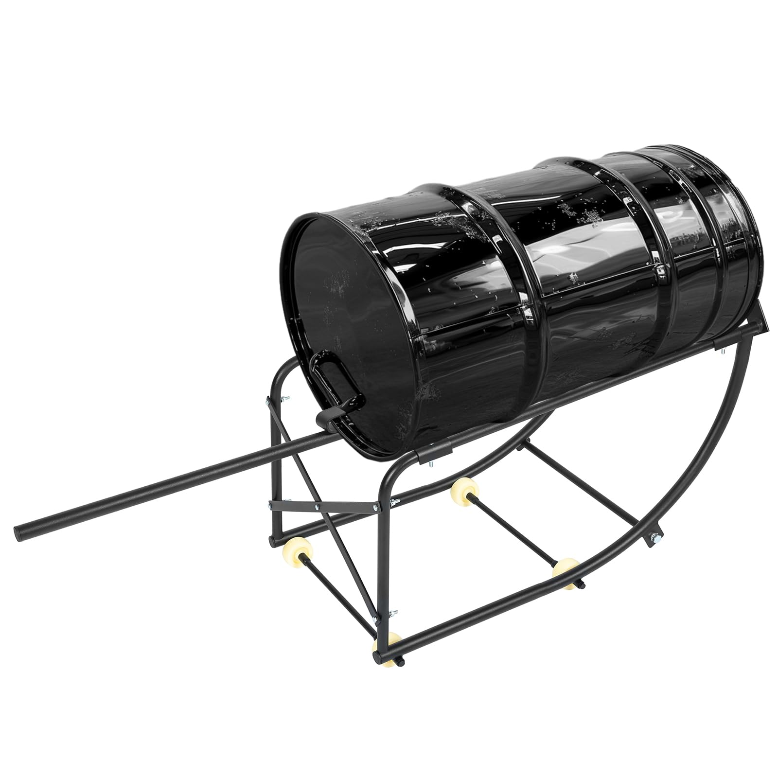 KUAFU Drum Cradle 600lbs Movable 55 Gallon Drums Cradle Drum Stand Black Powder Coated Steel