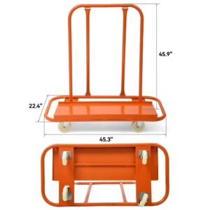 YITAMOTOR Drywall Cart, 3000lbs Heavy Duty Drywall Sheet Cart 45.3" L × 22.4" W × 46" H with 4 Swivel Wheels Panel Cart Sheetrock Dolly Drywall Dolly for Wall Panel, Sheetrock, Wood Panel