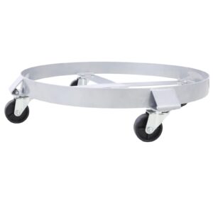 2Pcs 55 Gallon Drum Dolly - Heavy Duty Barrel Dolly Drum Cart with 4 Swivel Caster Wheels Steel Frame Barrel Dolly for 55 Gallon Drum with Brake for Workshop Factory Warehouse