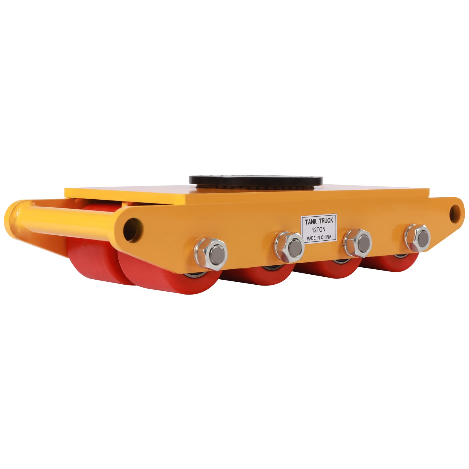 12T Machinery Skate, 26400lbs Machinery Moving Skate, Machinery Mover Skate with 360° Rotation Cap & 8 Rollers, Heavy Duty Machine Dolly Skate for Industrial Moving Equipment, Yellow