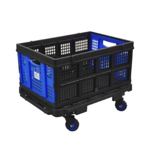 LEADALLWAY Dolly Cart Furniture Moving Dolly Multipurpose Furniture Mover 4 Wheels 300LBS,Multiple Carts Assembly Feasible + 50L Collapsible Plastic Storage Basket