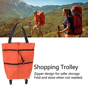 Trolley Bag, Foldable Shopping Cart with Wheels, Large Capacity Design Oxford Cloth for Camping (- #12)