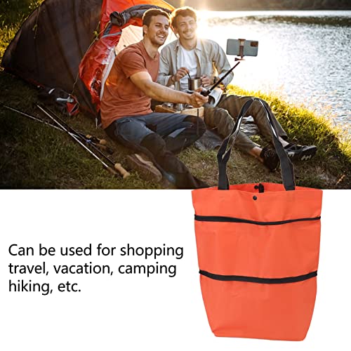 Trolley Bag, Foldable Shopping Cart with Wheels, Large Capacity Design Oxford Cloth for Camping (- #12)