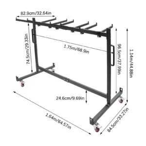 LIYUANJUN Folding Table Cart with Wheels, 34×72×45 Inch Folable Table Trolley for 42 Table Capacity Practical Handle Heavy Duty Panel Dolly for Schools Offices Homes, Black