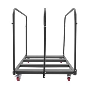 LIYUANJUN Folding Table Cart with Wheels, 45×33×39 Inch Table Trolley for 10 Folable Table Capacity Practical Handle Heavy Duty Panel Dolly for Schools Offices Homes, Black