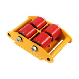 DAERNA 6T Machinery Skate Dolly, 13200lbs Machinery Mover, Heavy Duty Cast Steel Machinery Moving Skate with 4 Wheels and 360° Rotation Non-Slip Cap for Warehouse, Factory, Yellow