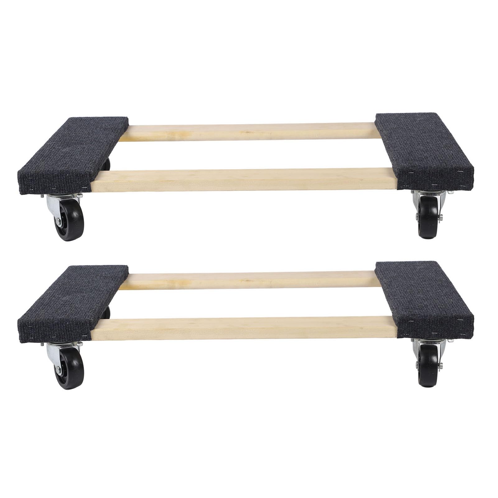 2 Set Furniture Dolly Versatile Rugged Rustproof Carpeted Top Hardwood Moving Dolly for Transporting Appliances Goods