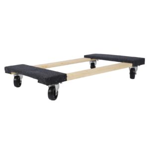 2 Set Furniture Dolly Versatile Rugged Rustproof Carpeted Top Hardwood Moving Dolly for Transporting Appliances Goods