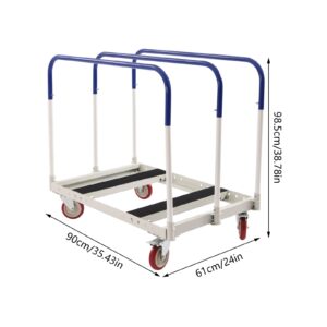 BANEBONE Heavy Duty Planks Cart Trolley 1000 lbs Steel Panel Truck Trolley Large Capacity Panel Truck Adjustable Low Noise W/ 4 Swivel Casters for Transport Heavy Objects Planks