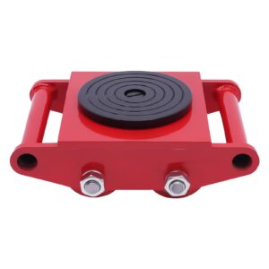 Bitodd 6T Machinery Roller Mover Machine, Compact and Lightweight Disc 360 Degrees Mechanical Trucks, Dolly Skate Cargo Trolley Heavyduty for Large Heavy Objects and Daily Furniture (Red)