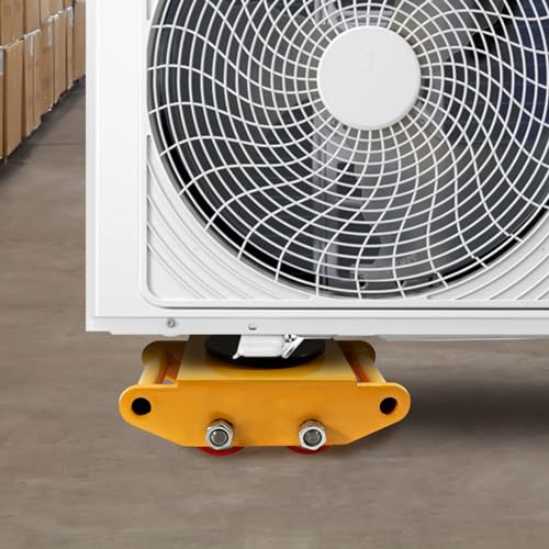 plytinsg 6T Car Dolly Machine Skates Shipping Container Wheels Industrial Mover 13200LBS Machinery Skate with Steel Rollers Cap 360 Degree Rotation USA Stock