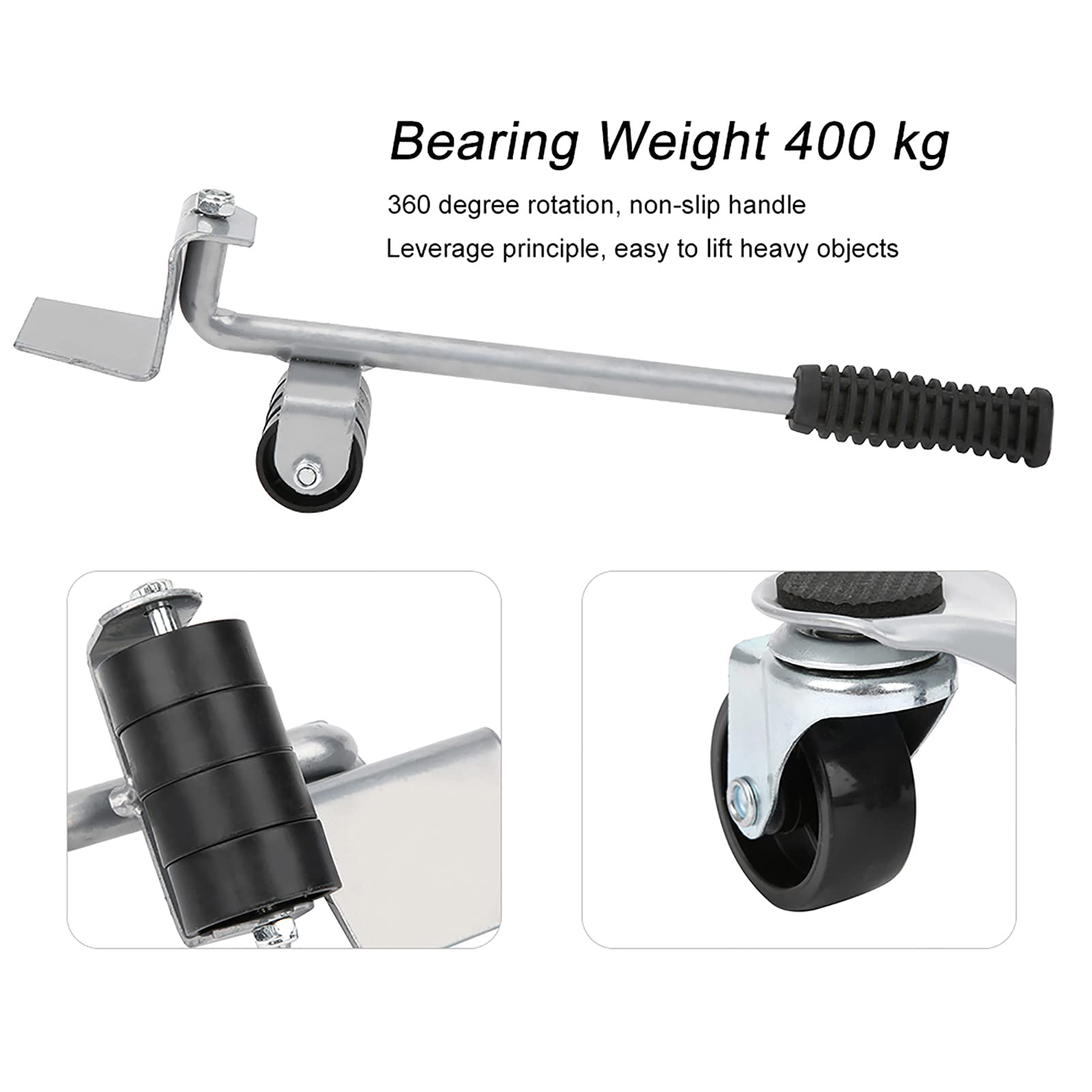 Furniture Dolly,Silver Lifter Moving Plate Furniture Lift Mover Tool Furniture Transport Set for Moving Heavy Furniture Refrigerator Sofa,Heavy Objects Bearing 400KG