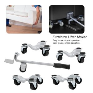 Furniture Dolly,Silver Lifter Moving Plate Furniture Lift Mover Tool Furniture Transport Set for Moving Heavy Furniture Refrigerator Sofa,Heavy Objects Bearing 400KG