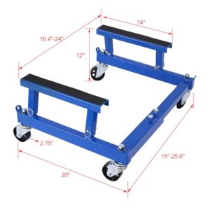 Motorcycle Engine Cradle Dolly, Motorcycle Dolly 1500lbs, Heavy-Duty Motorcycle Engine Cradle Dolly with Rubber Pads &360 Degrees Wheels for Motorcycle, Four-Wheeler