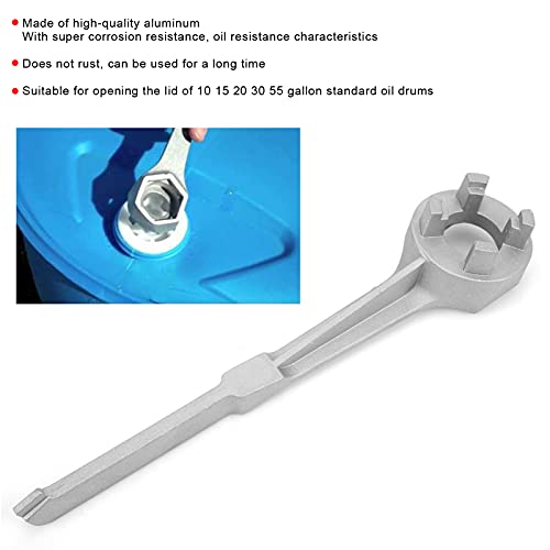 Grcfumo Oil Drum Bung Wrench, Aluminum Drum Wrench, Barrel Opener Tool for Opening Lid of 10 15 20 30 55 Gallon Standard Plug