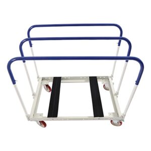 plytinsg Panel Truck Cart 39 * 24 inch Steel Panel Dolly Cart with 4 Swivel Wheels+3 Handle Bars Drywall Sheet Cart Handling Wall Panel Rolling Dolly,1000lbs Load Capacity Platform Truck Dolly